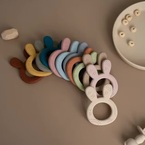 Baby Silicone Bunny Teether – Textured Ring