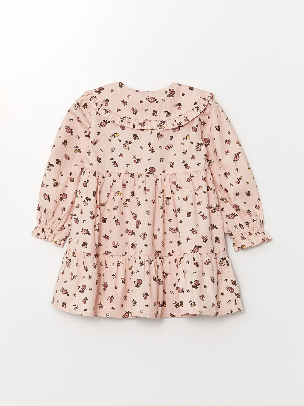 LC Waikiki Girls Blush Pink Floral Ruffle Dress