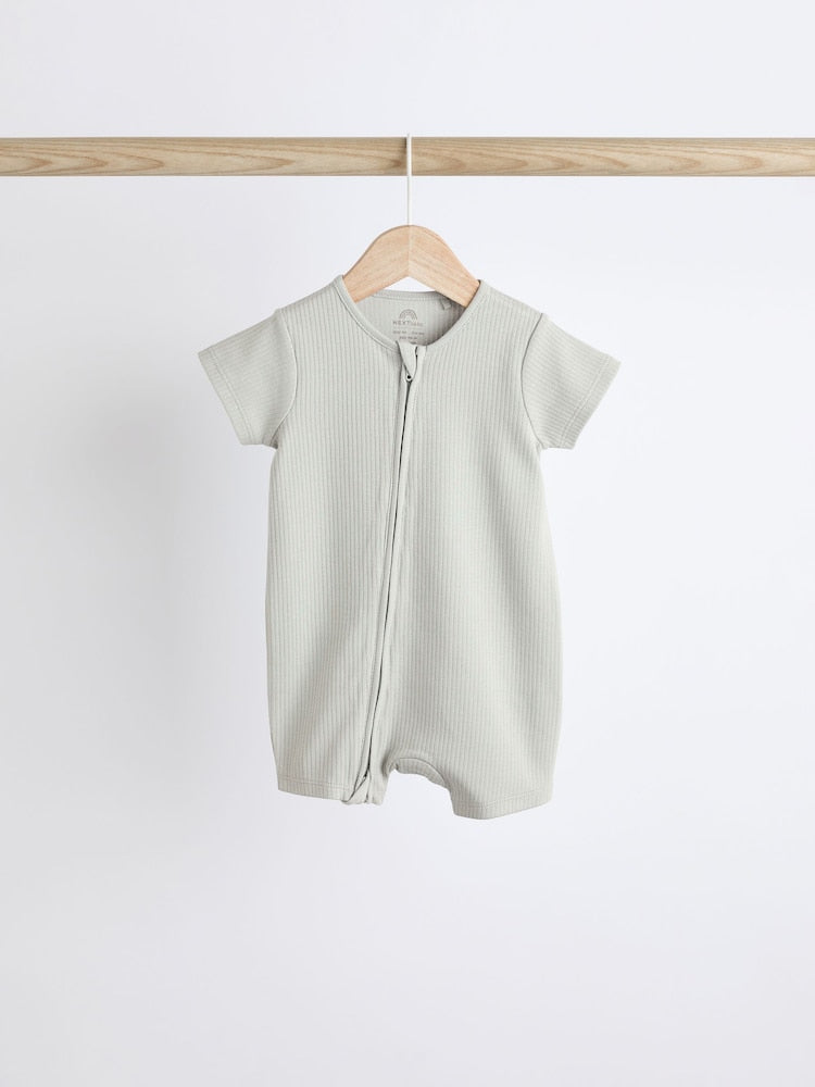 Ribbed Zip Rompers – Next