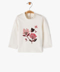 GÉMO Baby Girl Ecru Floral Long-Sleeve Top