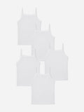 Primark Girls Cami Vests – 5 Pack – White