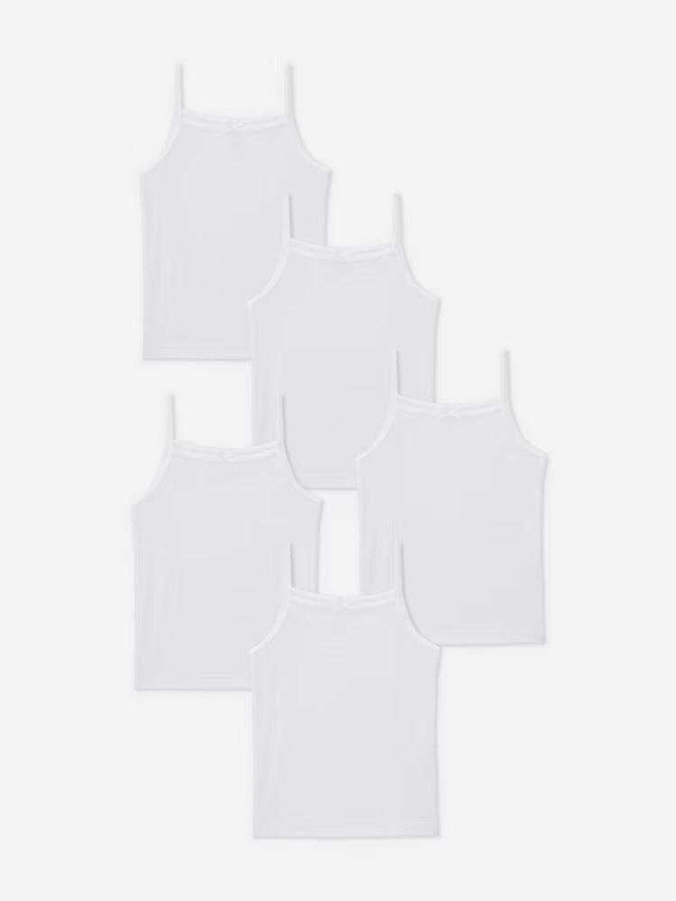 Primark Girls Cami Vests – 5 Pack – White