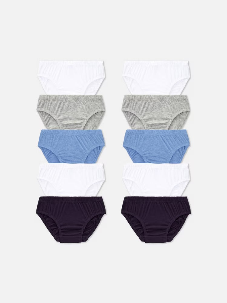 Primark Boys Cotton Briefs – 10 Pack – Essential Colour Mix