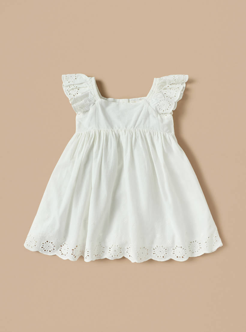 Juniors Broderie Dress & Bloomers Set – Ivory