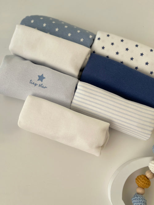 7-Pack Baby Bodysuits – Blue Star Collection