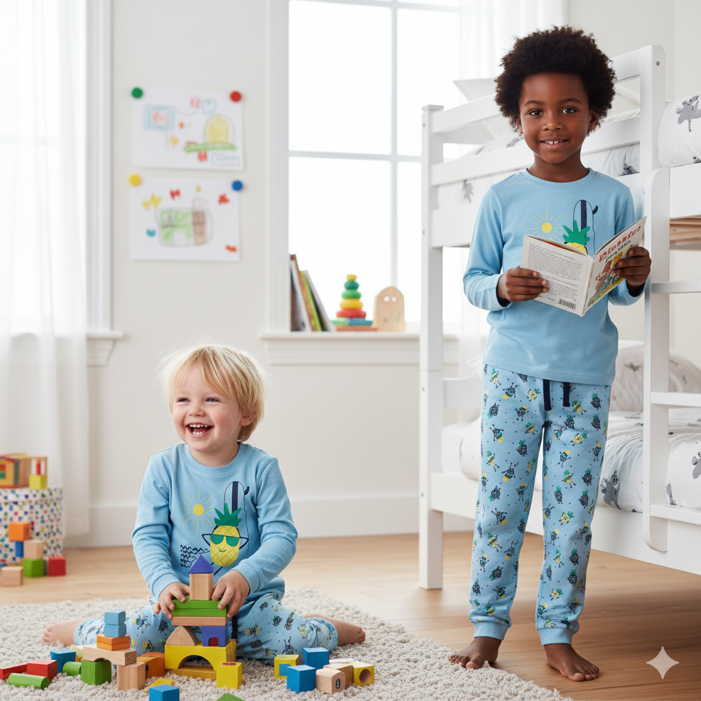 Poco Piano Kids Pineapple Long Sleeve Pyjama Set