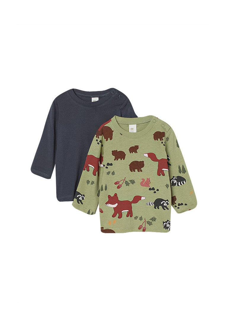 Pack of 2 Long-Sleeved Cotton Jersey Shirts – Toddler