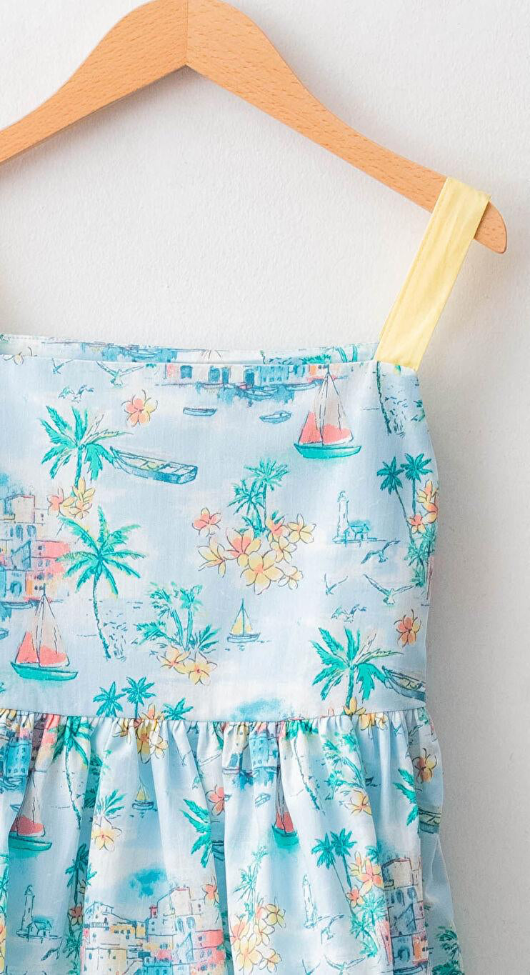 LC Waikiki Girls Tropical Print Summer Dress