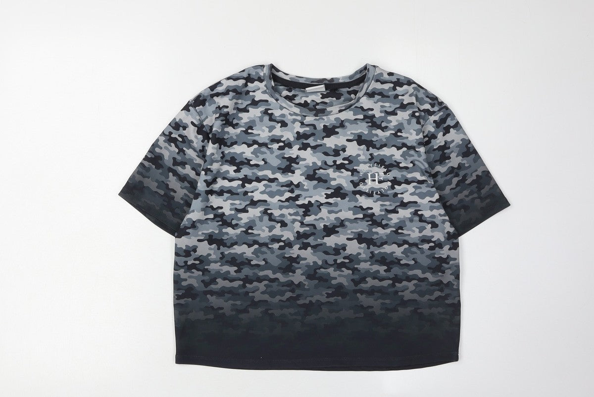Holyfield Girls’ Grey Camouflage T-Shirt