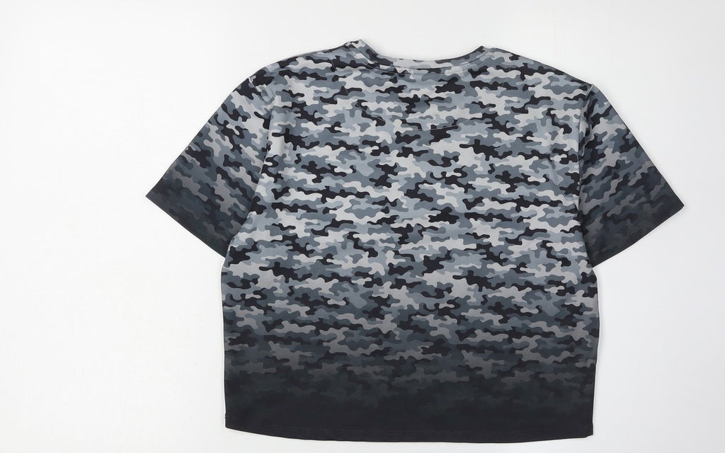 Holyfield Girls’ Grey Camouflage T-Shirt