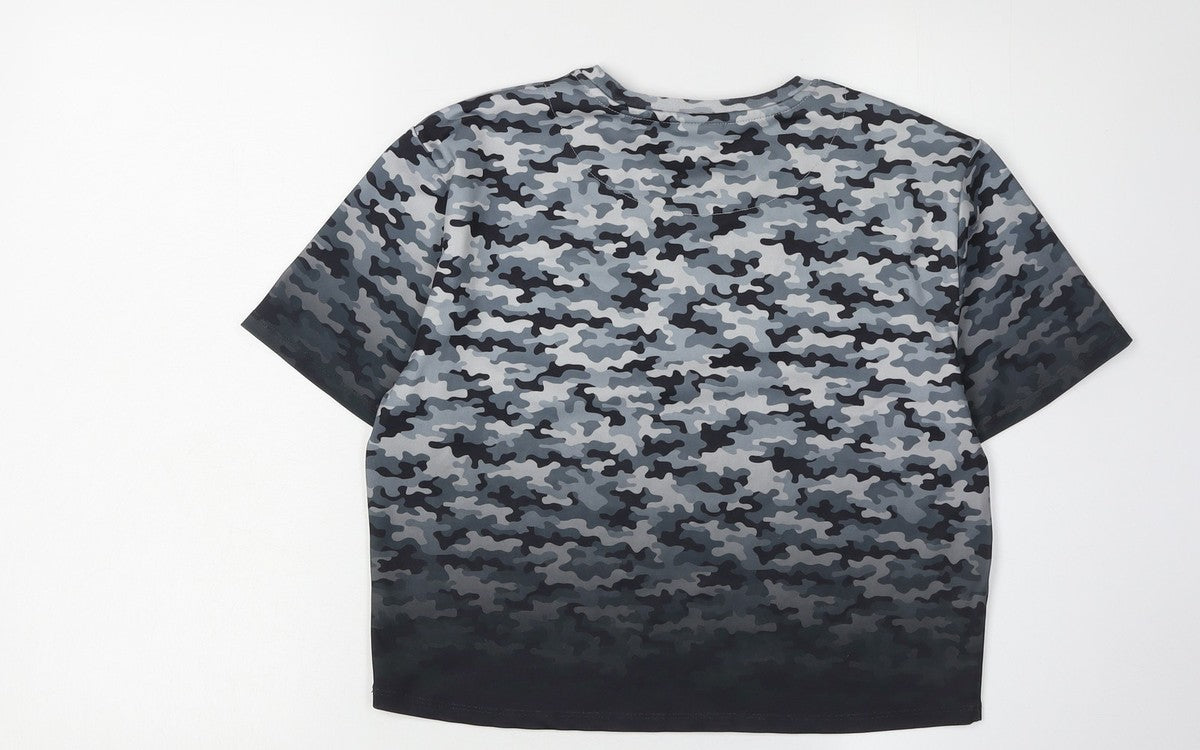 Holyfield Girls’ Grey Camouflage T-Shirt
