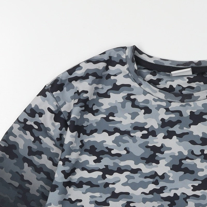 Holyfield Girls’ Grey Camouflage T-Shirt