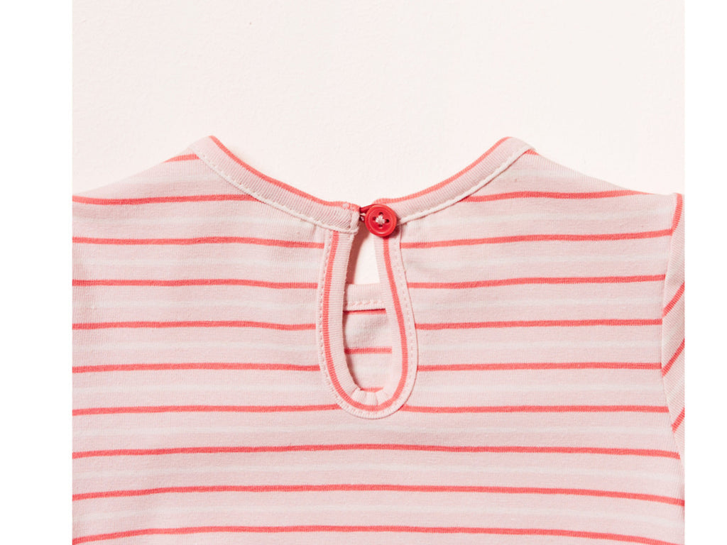 Kuniboo Baby Denim Pinafore Dress & Striped Bodysuit Set