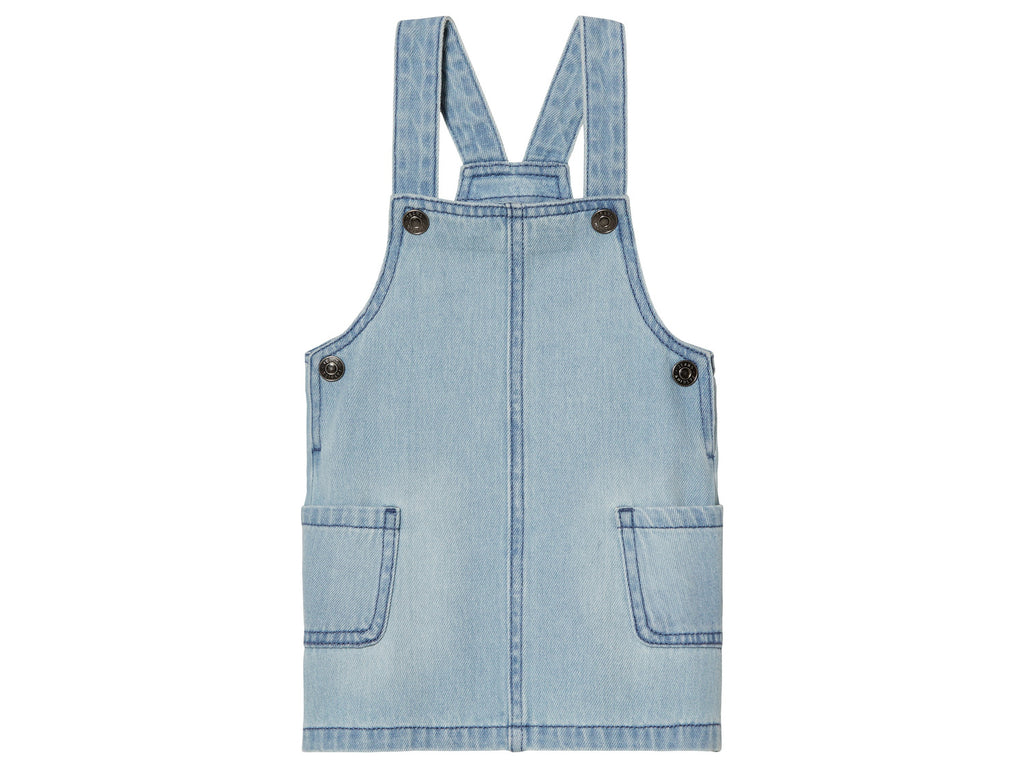 Kuniboo Baby Denim Pinafore Dress & Striped Bodysuit Set