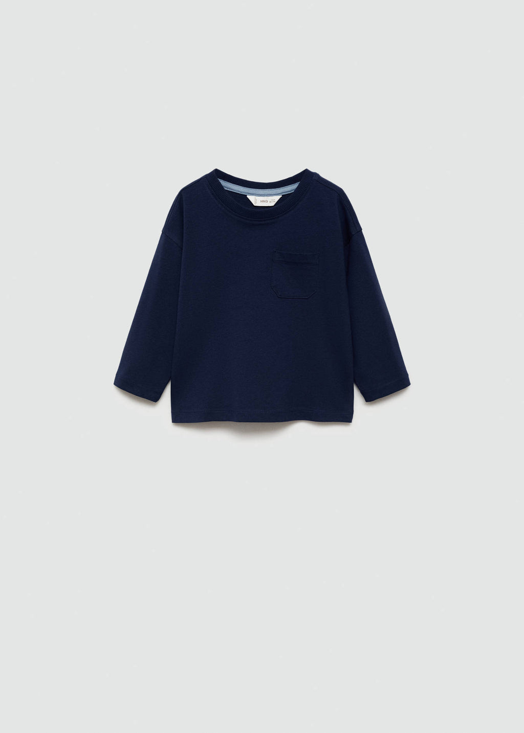 Mango Kids Navy Long Sleeve Pocket T-Shirt