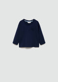 Mango Kids Navy Long Sleeve Pocket T-Shirt