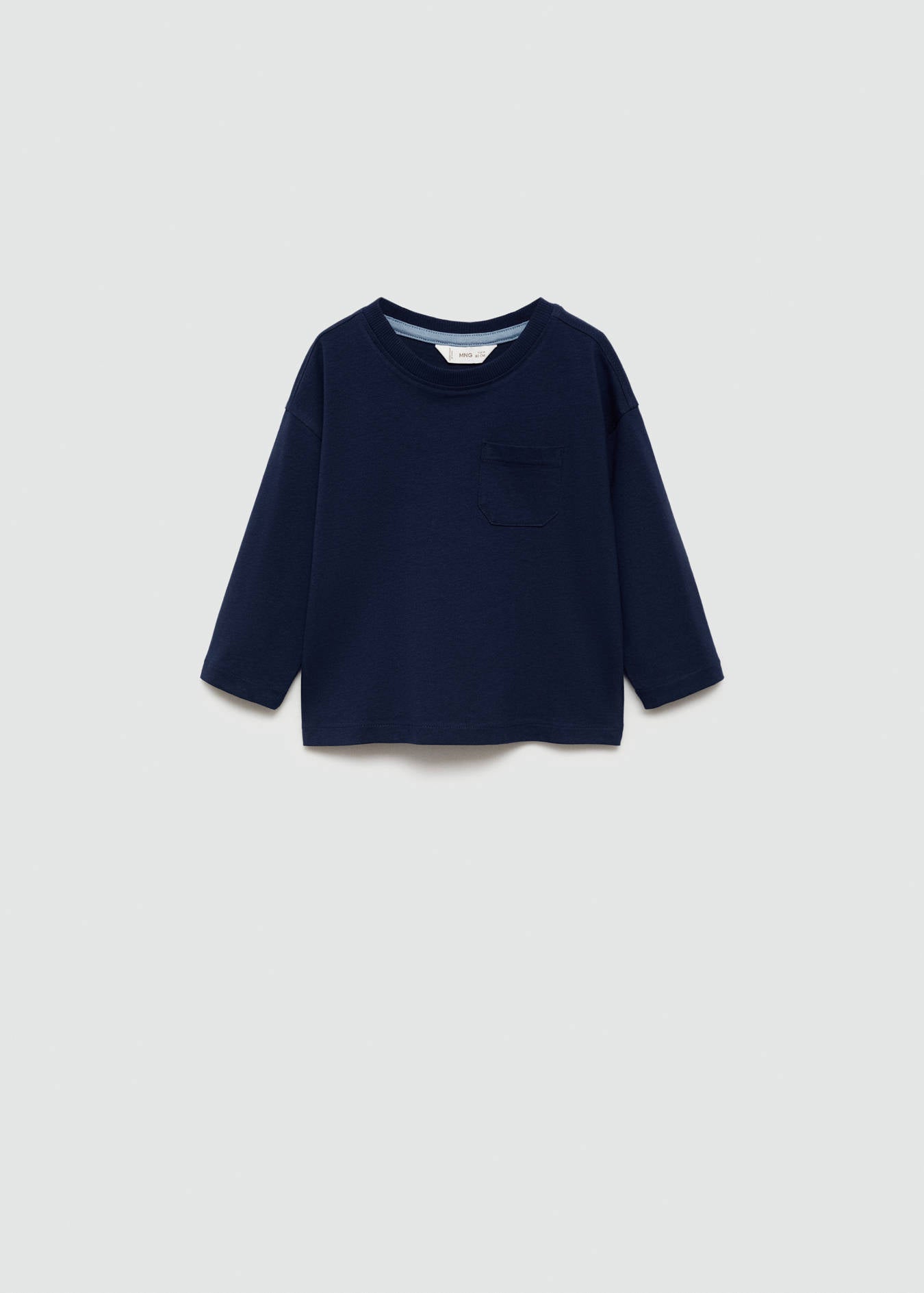 Mango Kids Navy Long Sleeve Pocket T-Shirt