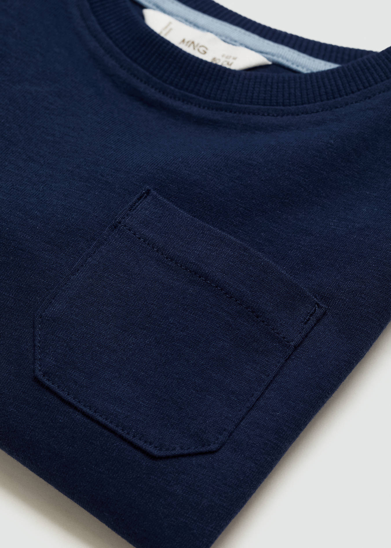 Mango Kids Navy Long Sleeve Pocket T-Shirt