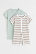 H&M 2-Pack Ribbed Cotton Rompers