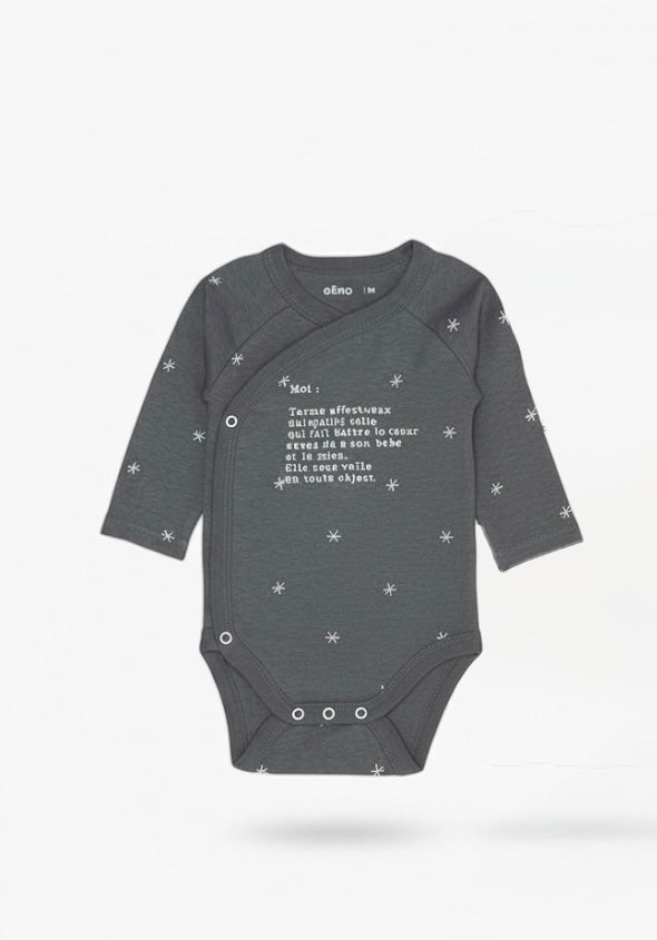 Long-Sleeved Baby Bodysuit with Front Opening – Soft Cotton