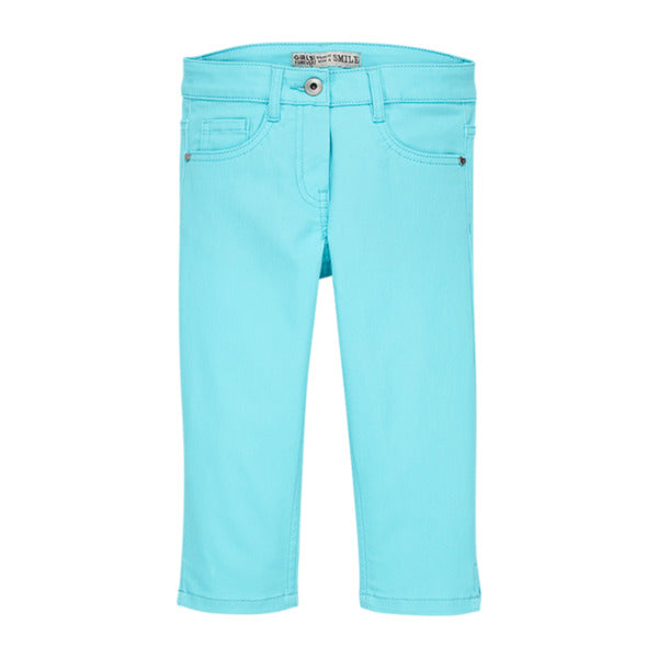 Poco Piano Girls Slim Fit Capri Trousers – Turquoise
