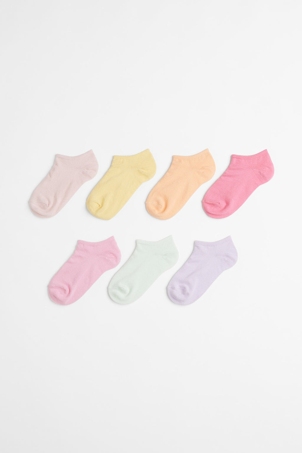 H&M 7-Pack Kids Ankle Socks – Pastel Colours