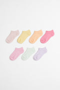 H&M 7-Pack Kids Ankle Socks – Pastel Colours