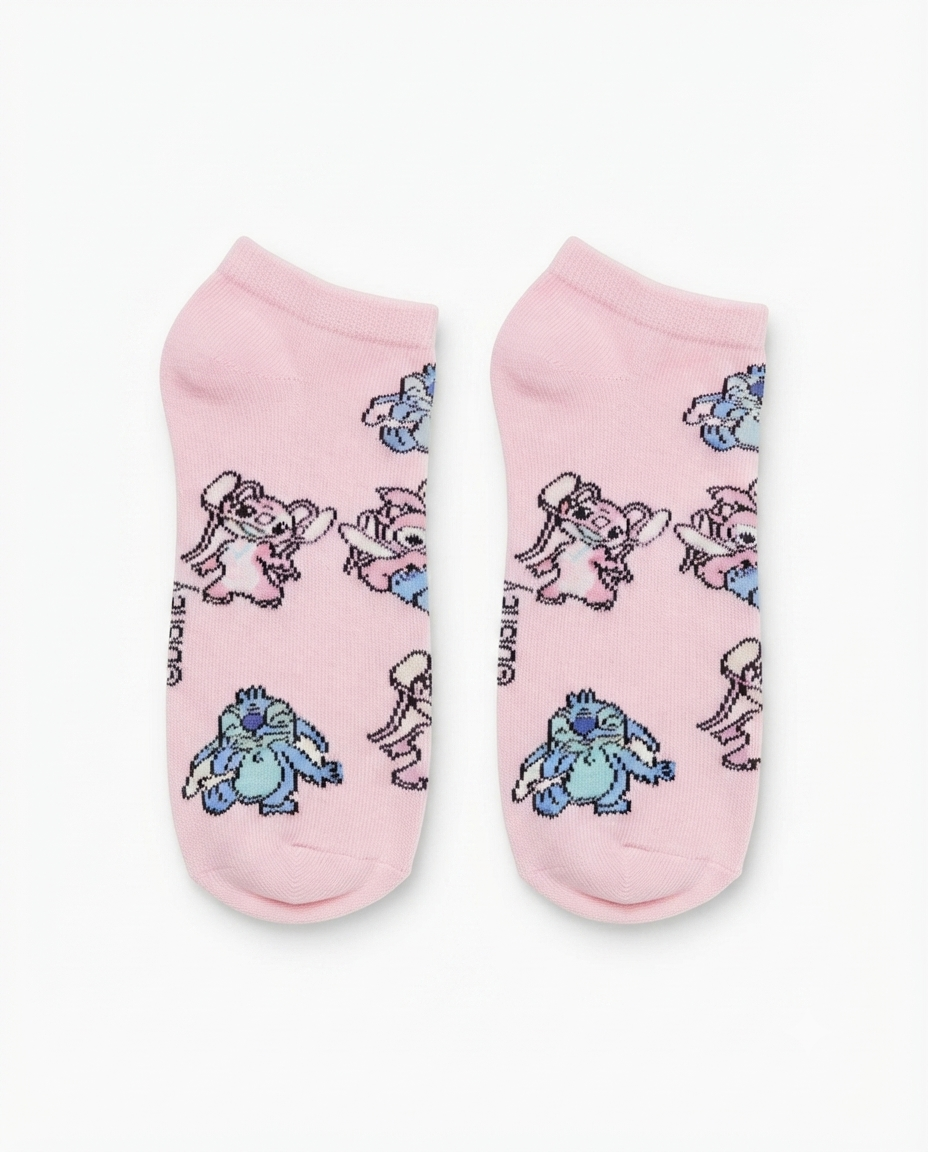 Primark Girls Character Ankle Socks – Minnie Mouse & Stitch
