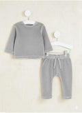 Grey Velour Top & Trousers Baby Outfit