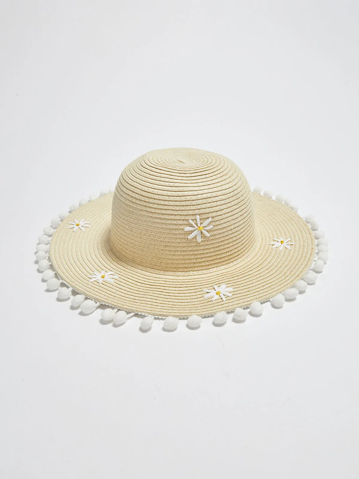 Daisy Embroidered Straw Sun Hat
