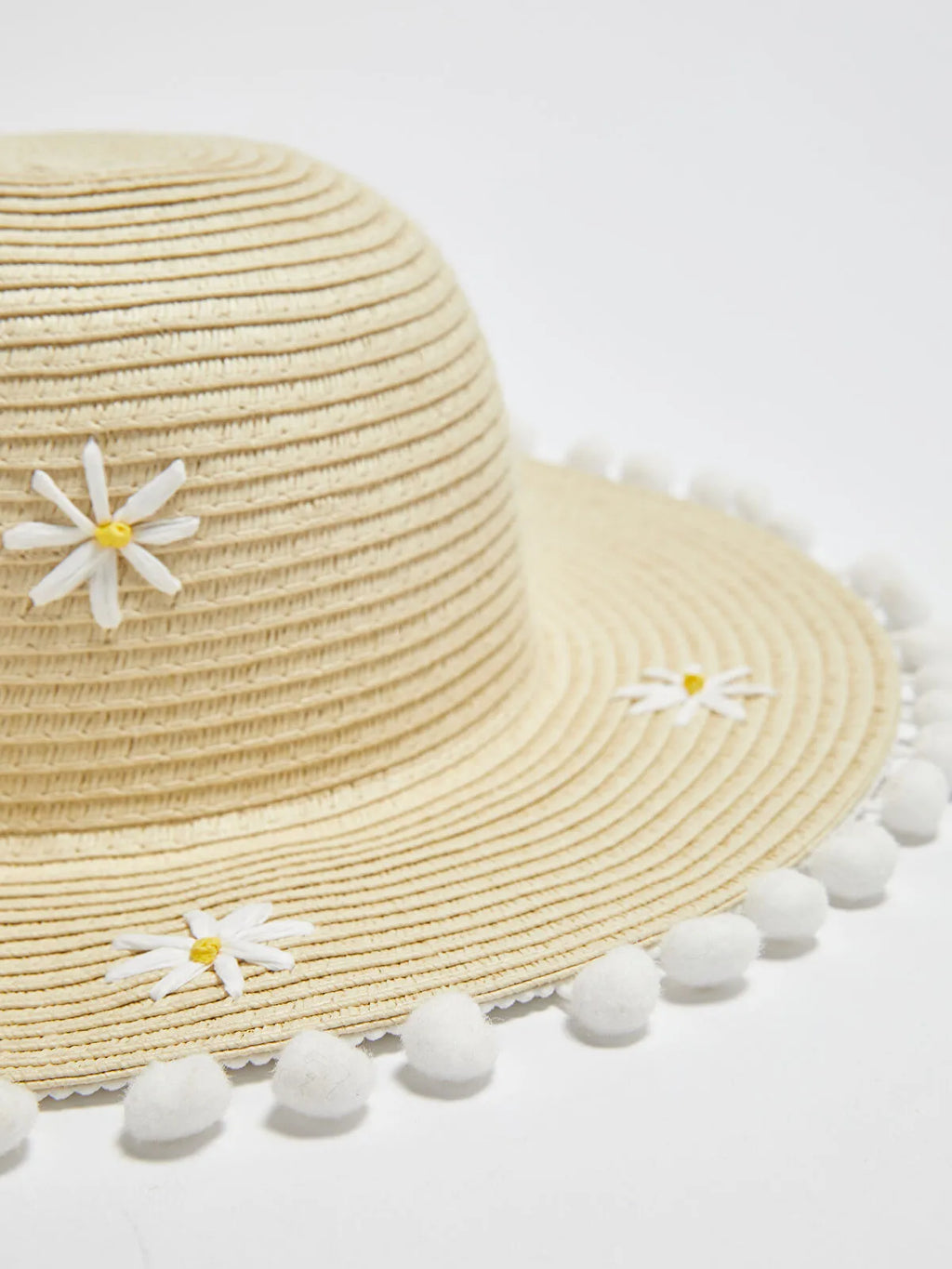 Daisy Embroidered Straw Sun Hat