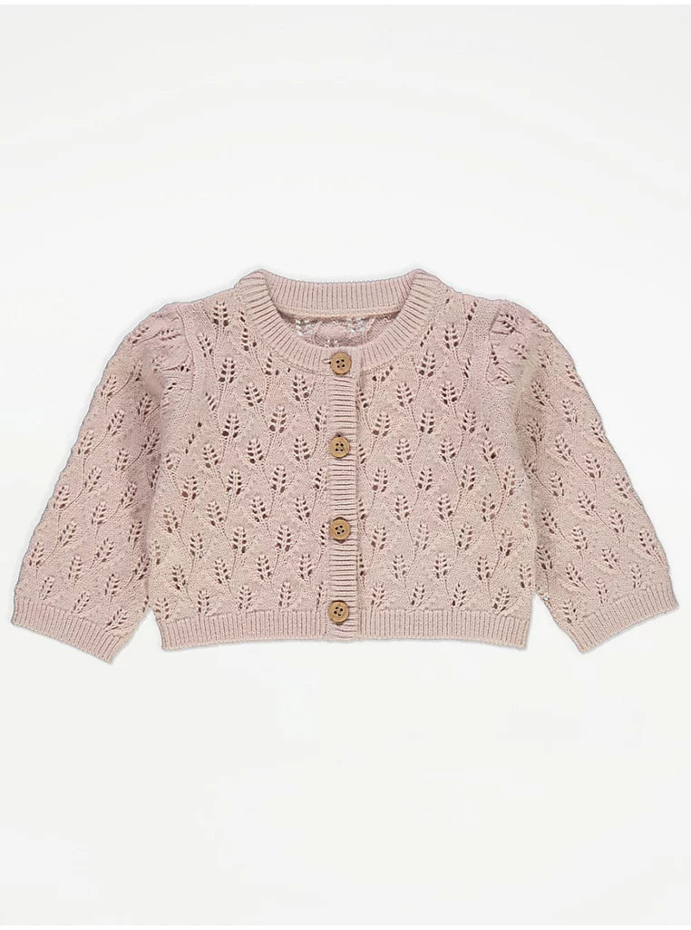 George Blush Pointelle Knit Cardigan