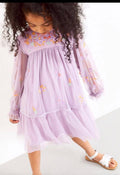 Next Girls Lilac Embroidered Tulle Dress