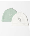 Newborn Jersey Hats – Set of 2 (Welcome to the World)