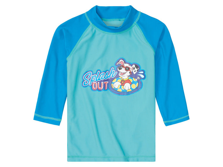 Kids Long Sleeve UV Swim Top – Aqua & Blue