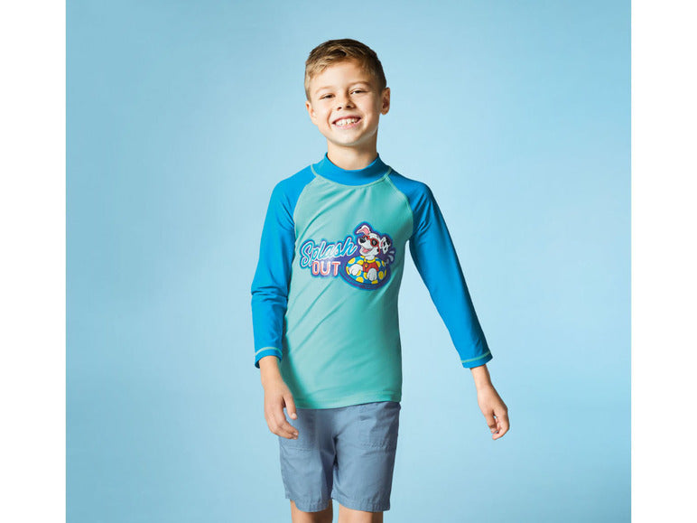 Kids Long Sleeve UV Swim Top – Aqua & Blue