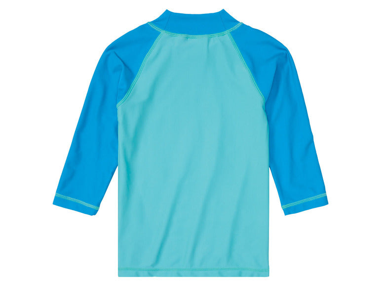 Kids Long Sleeve UV Swim Top – Aqua & Blue