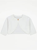 George White Knit Bolero Cardigan