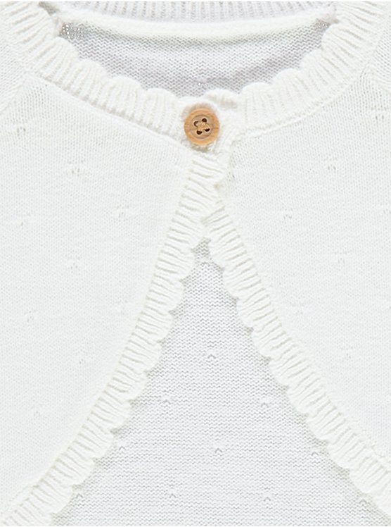 George White Knit Bolero Cardigan