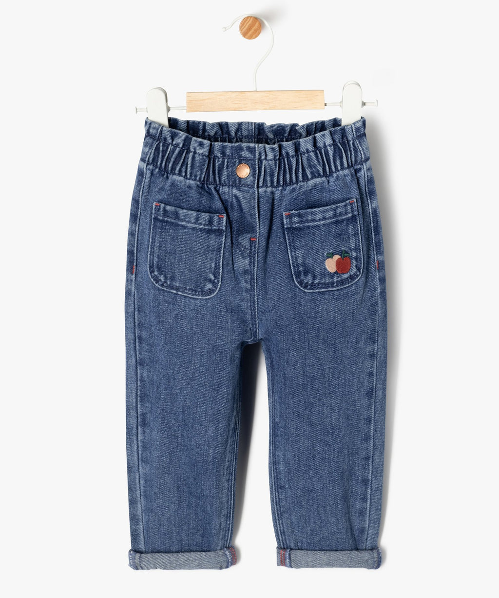 Cherry Print Top & Denim Pants Set for Girls