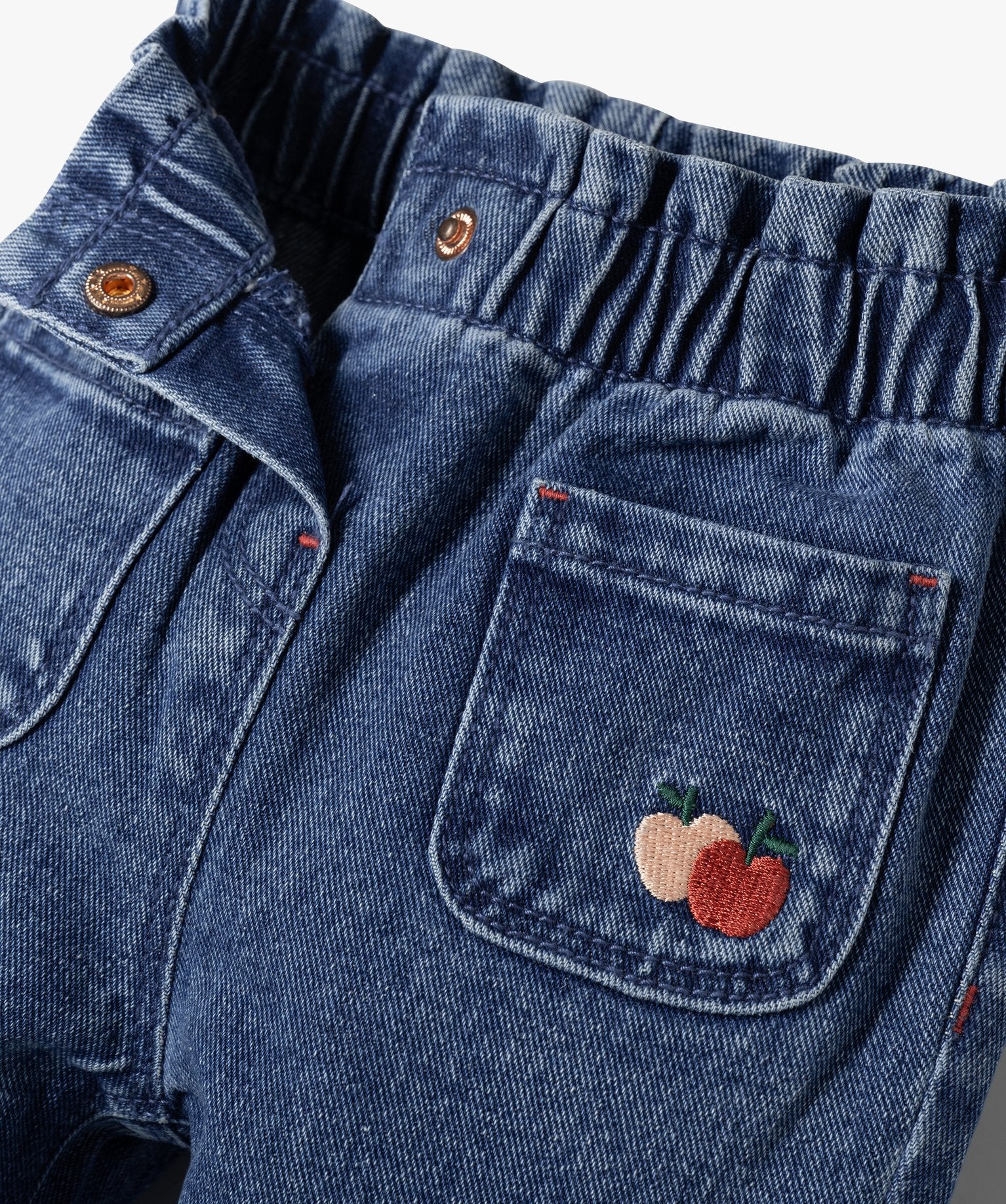 Cherry Print Top & Denim Pants Set for Girls