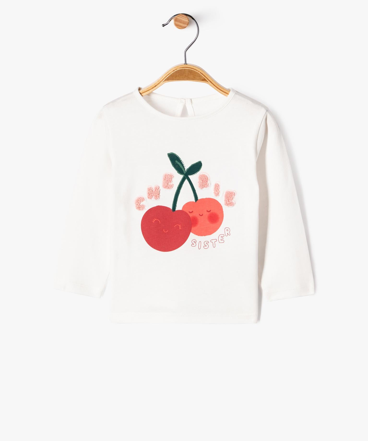 Cherry Print Top & Denim Pants Set for Girls