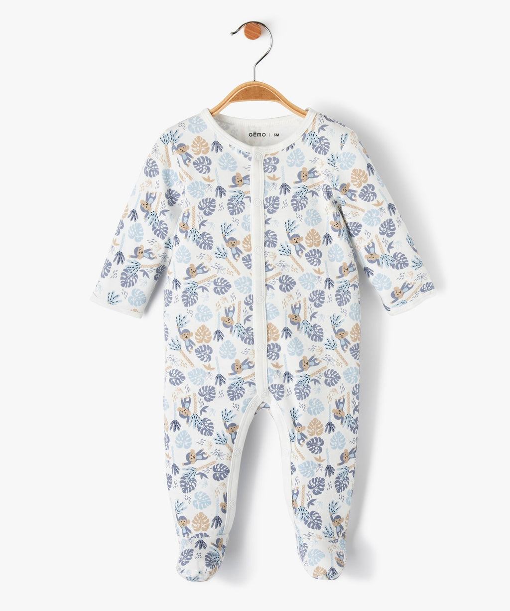 GÉMO Baby Jungle Monkey Print Sleepsuit