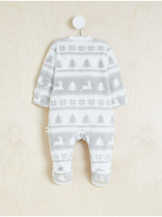 Billie Faiers Grey Fairisle Fleece Sleepsuit (9-12 Months)