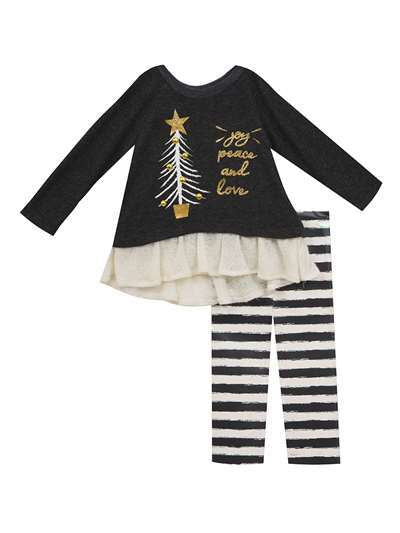 Christmas Baby Girls Set – Joy Peace & Love (2 PCS)