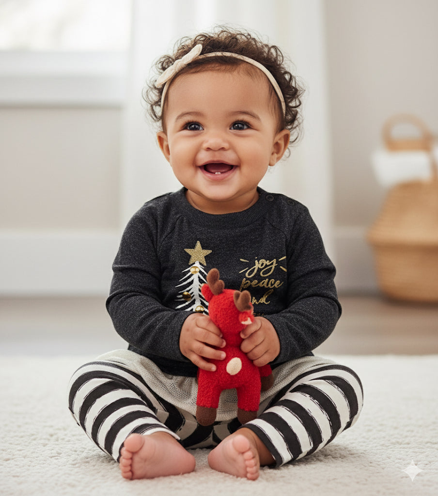 Christmas Baby Girls Set – Joy Peace & Love (2 PCS)