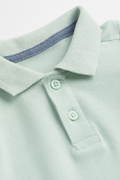 H&M Polo Shirt & Shorts Set – Mint & Blue