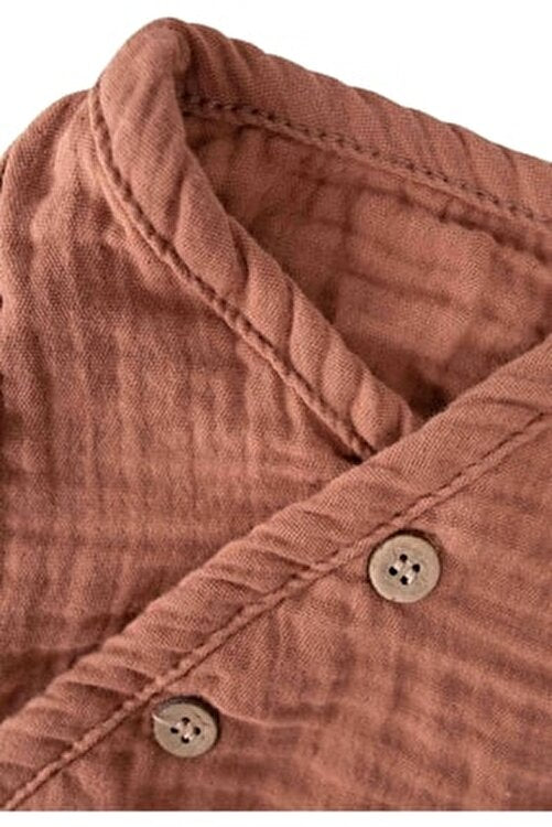Muslin Button Romper – Dusty Rose