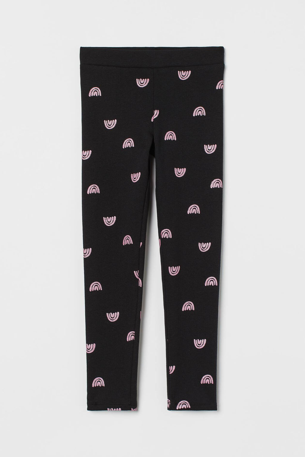 Girls Printed Leggings – Black
