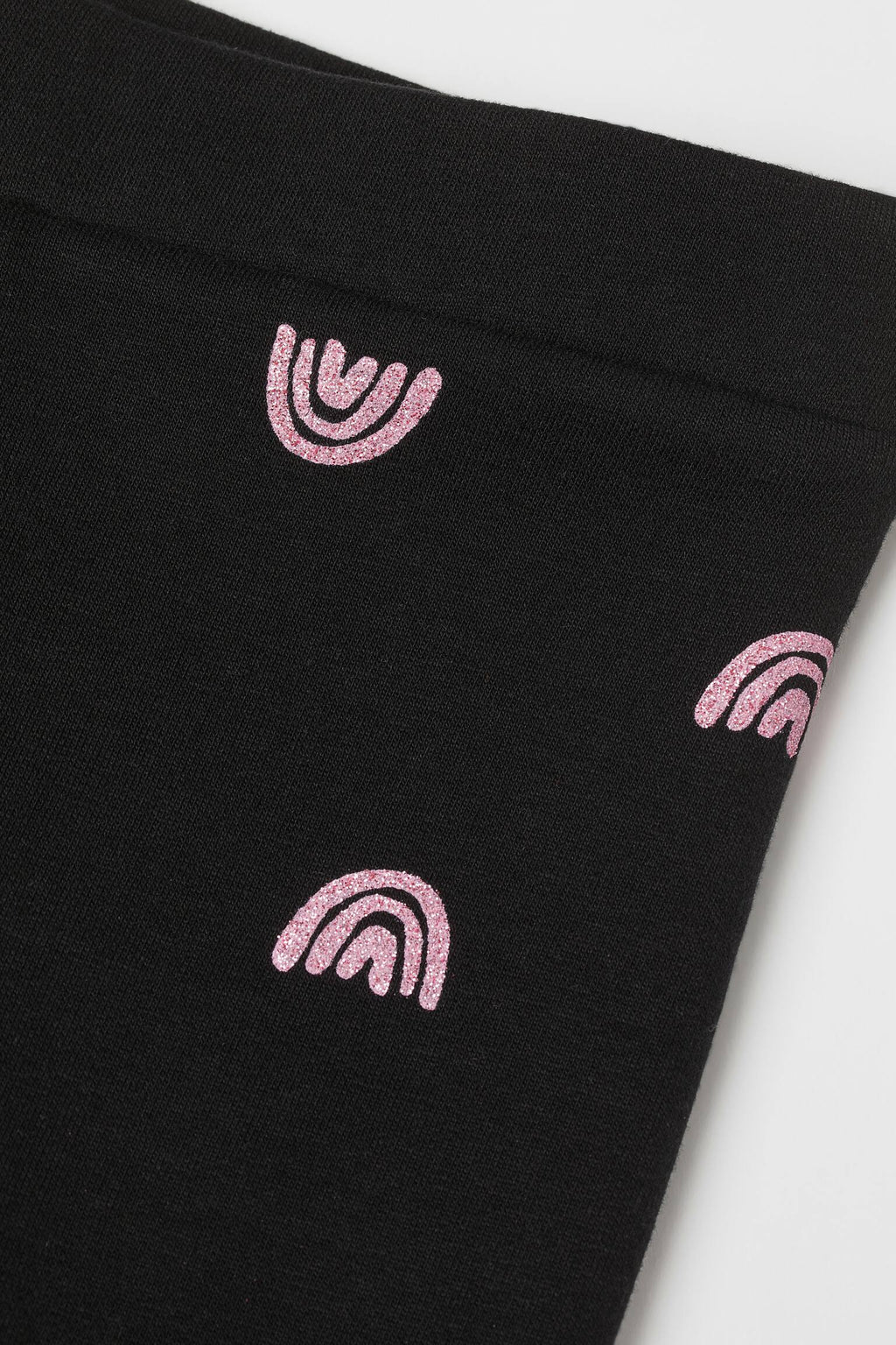 Girls Printed Leggings – Black